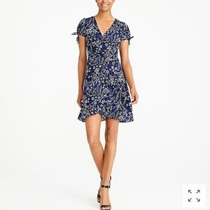 Printed faux-wrap dress